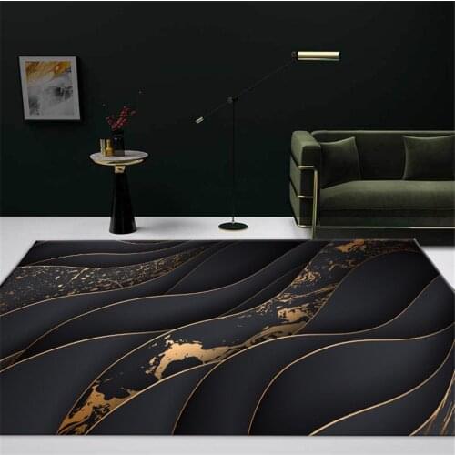 Luxury Black Carpet For Living Room Coffee Table Rug Bedroom Bedside Mat Floor Chair Mat Soft Flannel Room Mat Washable