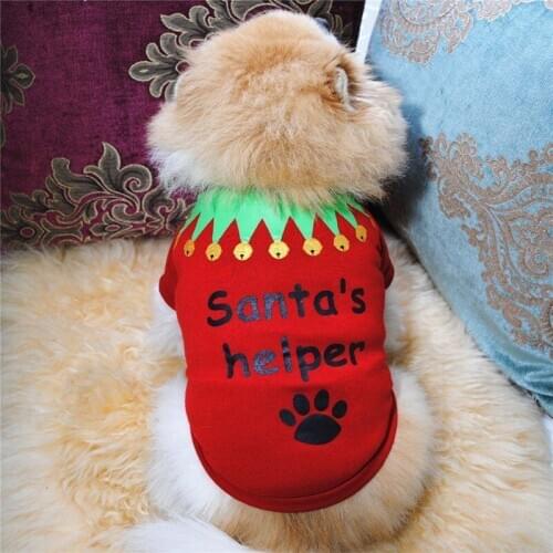 Christmas Pet Clothing Cotton T Shirt Puppy Costume Dog Cat Clothes Costume for Small Dogs Cartoon T Shirt for Puppy