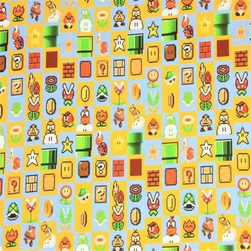 Cartoon Game Printed 100% Cotton Fabric for Boy Clothes Bedding Set Hometextile Cushion Cover Backpack DIY
