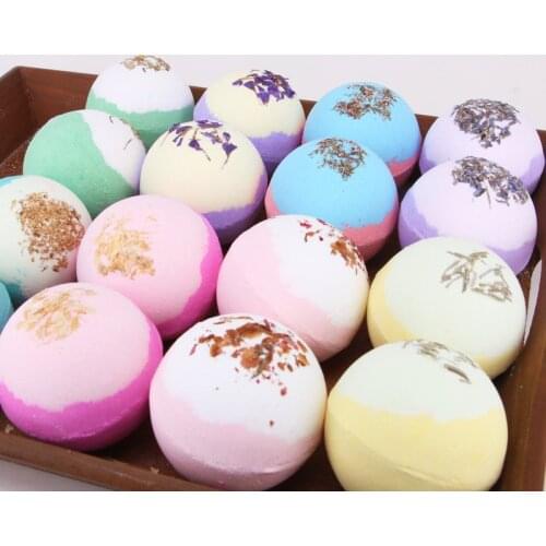 100g Bath Ball Bomb Explosion Bathing Ball Bubble Natural Sea Salt Bath Ball With Dried Flower Deep Sea Salt Body Essential Oil