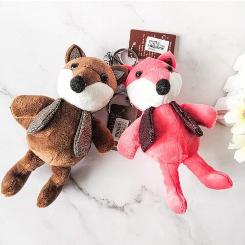 Cute plush Firefox keychain pendant couple bag student car ornament grab machine doll gift pretty Keychain kids christmase gift