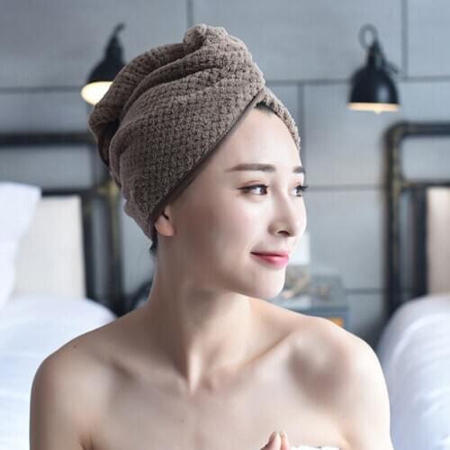 Microfiber Dry Hair Cap Quick Drying Turban Super Absorbent Women Thicken Wrap Hair Bath Towel For Bathing