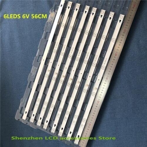 2Pieces/lot 6LED(6V) 560mm LED Backlight Strip for L32P1A 4C-LB3206-HR03J HR01J 32D2900 32HR330M06A5 V5 100%NEW