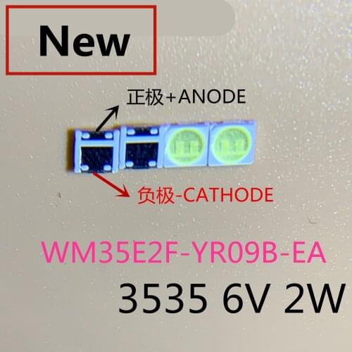 50PCS WOOREE LED Backlight 2W 6V 3535 150LM Cool white WM35E2F-YR09B-eA LCD Backlight for TV TV Application