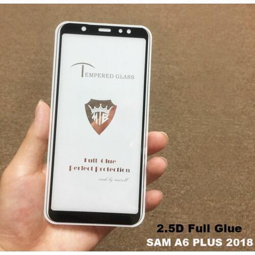 Full Glue Cover Tempered Glass Screen Protector for Samsung Galaxy A6 2018 A600 A600F A6 plus 2018 A605F Anti fingerprint film