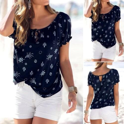 Floral Printing WomenS Shirt Casual Summer Blouses O Neck Short Sleeves Tunic Tops For Women Clothing Blusas Mujer De Moda 2020