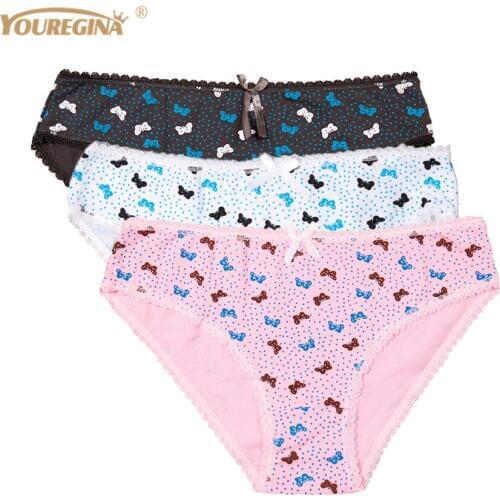 Women Underwear Panties Cotton Cute Print Sexy Briefs for Ladies Knicker Intimates Underpants for Woman 3 pcs/lot