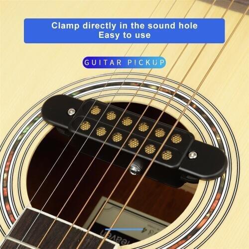 12-hole Acoustic Guitar Pickup Magnetic Transducer Guitar Accessories Sound Hole Pickup With Tone Volume Controller Audio Cable