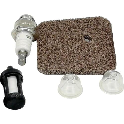 1 set of Air Filter Fuel Filter Spark Plug Primer Bulb Kit for Stihl fs38 fs45 fs46 fs55 hs45 fc55 km55 km55r