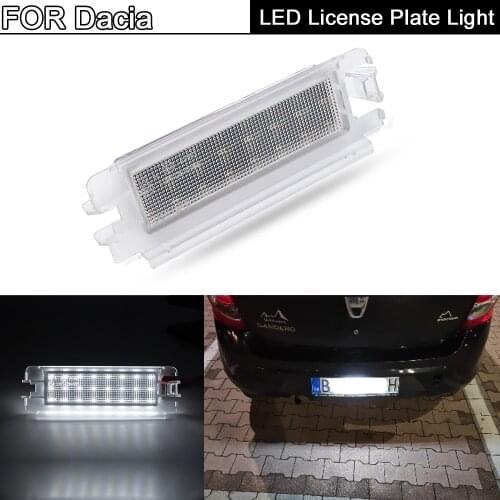1Pcs White LED License Plate Light Number Plate Lamp For Dacia Sandero II 2013-UP Logan II 2013-UP