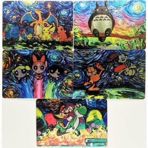 10pcs/set Pokemon Pikachu Charizard Van Gogh Oil Painting Style Toys Hobbies Hobby Collectibles Game Collection Anime Cards