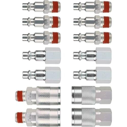 14 Pieces 1/4 Inch Npt Quick Connect Air Coupler And Plug Kit for Air Compressor Accessories Fittings