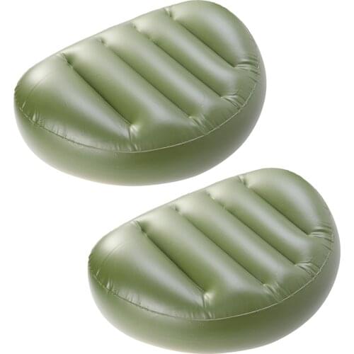 2pcs Air Cushion Inflatable Boat Camping PVC Seat Fishing Chair Seat Pad Fishing Cushion for Outdoor Camping Fishing Boat Green