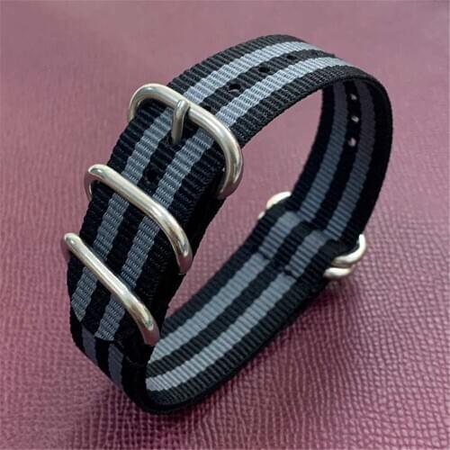 20mm Braided Nylon Watch Strap Watch Band w/ Stainless Steel Buckle Wristband