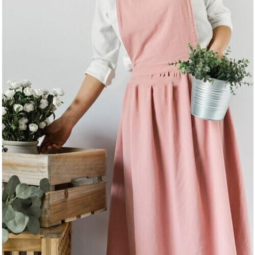 2019 Skirt Apron Brief Nordic Skirt Cotton Linen Apron Coffee Shops And Flower Shops Work Cleaning Aprons For Woman Washing