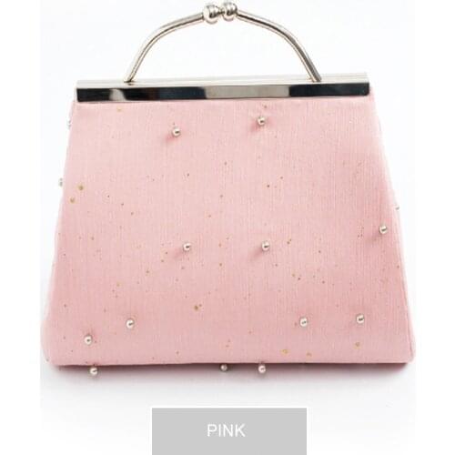 2021 Handmade DIY Beaded Sequin Rivet Handbag Golden Chain Frame Cute Dress Purses Office Lady Handbag Crossbody Bag