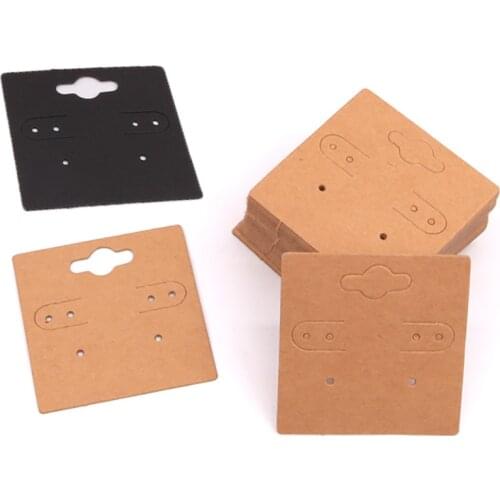 50pcs/lot 5x5cm Solid Kraft Paper Card Packing for Handmade Jewelry Display Necklace Bracelets Earring Holder Label Price Tags