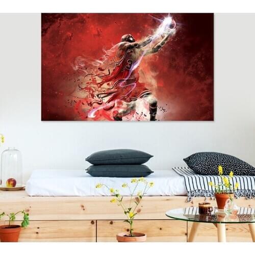 Basketball Star Kobe Slam Dunk Canvas Painting Black Mamba Character Poster Living Room Bedroom Wall Art Pictures Home Decor