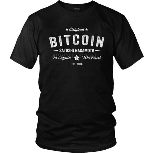 Bitcoin Satoshi Nakamoto In Crypto We Trust T Shirts for Men Cotton Blockchain Tee Short Sleeved Graphic Oversized T-shirt Gift