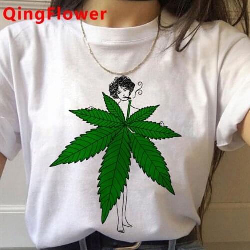 Bong Weed tshirt female aesthetic plus size print couple clothes white t shirt t shirt summer top kawaii vintage