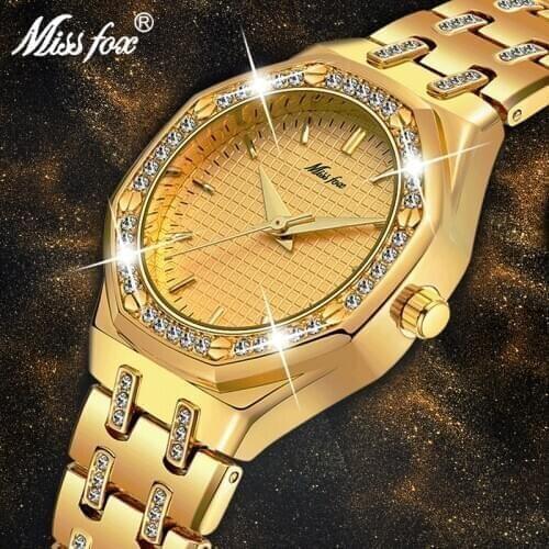 MISSFOX Women Watches Women Fashion Watch 2019 Luxury Brand Ladies Watch Waterproof Gold Quartz Ap Watch Xfcs Female Clock Hours