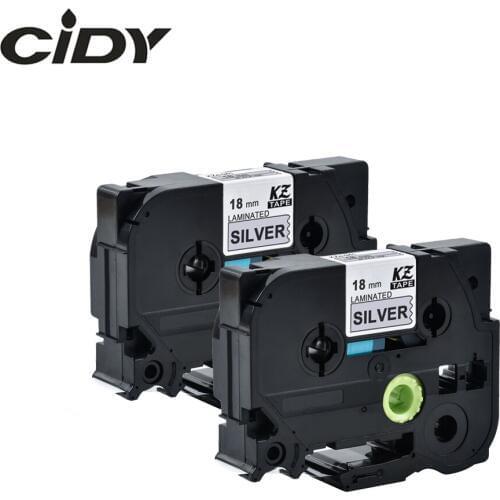 Cidy 2pcs/lot Black on Silver Compatible Laminated Label Tape Tze-941 TZe941 tz 941 tz941 tze 941 for P-touch Brother