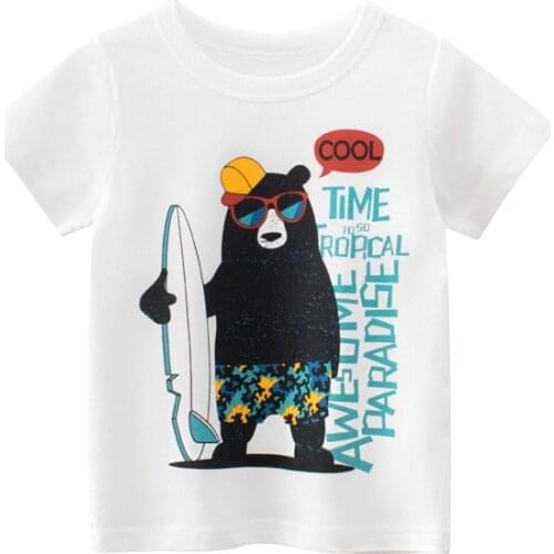 Baby Boys Cartoon Bear T-Shirts Tees Kids Summer Clothes Toddler Girls Cotton T-Shirt Teenage Tops Boutique Outfits Baby Girl