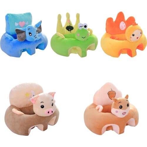 Baby Floor Support Seat Soft Cute Cartoon Animals Plush Infant Learning To Sit Seat Feeding Chair Comfortable Plush Baby Sofa