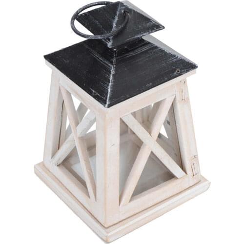 Figurine Metal Vintage Wooden Hanging Lantern Candle Stick Holder Indoor Outdoor Decorative Ornament home decoration