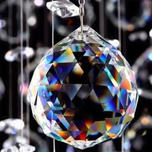 2pcs 40mm Clear Crystal Ball Prisms Chandelier Crystal Pendants Feng Shui Wedding Home Party Hanging Decoration