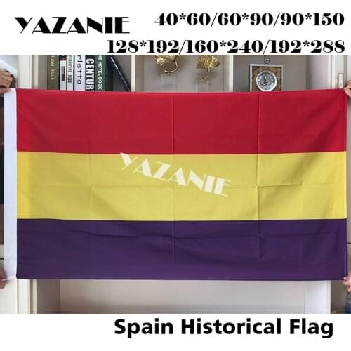 YAZANIE Spain Historical Flag of the Second Spanish Republic Indoor Outdoor Polyester Single or Double Sided Flags and Banners