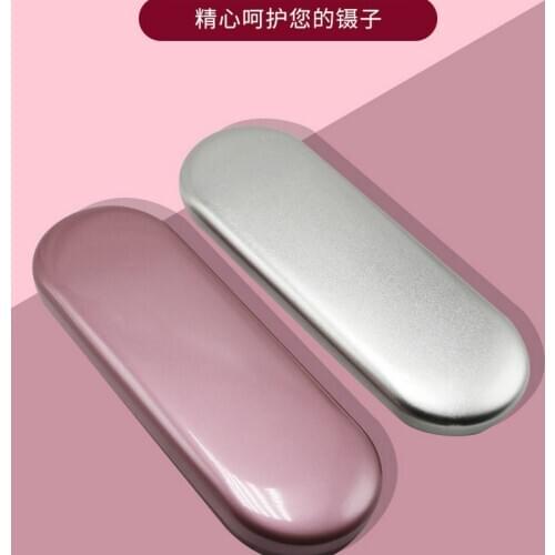 Exquisite Tinplate Beauty Eyelash Tweezers Storage Box Planting Grafting Eyelashes Kit Clip Protection Box Not Include Tweezers
