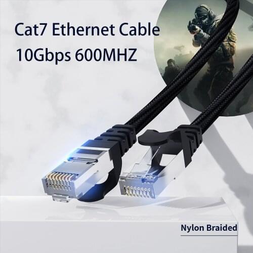 Ethernet Cable RJ45 Cat7 Lan Cable STP RJ 45 10Gbps/600MHz FTP Network Cable For PC Router Laptop PS5 TV Box Cable Ethernet