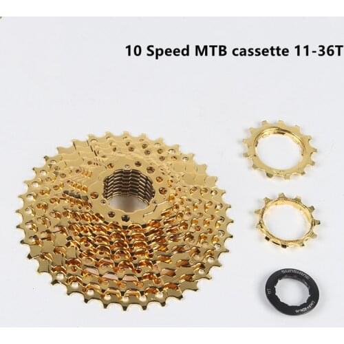 Cassette Bike Cassette 10Speed Bicycle Cassette Freewheel MTB Cassette Mountain Bike Flywheel 11-36T Golden Mountain Bike Parts