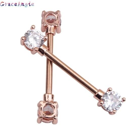 1 pair Cubic Zircon Nipple Rings Plug & Tunnel Jewelry Stainless Body Clip Hoop Vintage Fake Nose Ring Piercing Body Jewelry