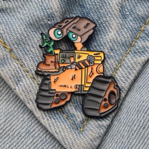 LT740 Robot Enamel Pin Movie Brooches Bag Lapel Pin Cartoon Holiday Badge Backpack Decoration Jewelry Gift Accessories