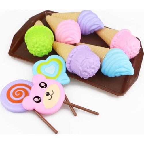 Kawaii Childrens Kitchen Toys Plastic Simulation Food Cake Ice Cream Dessert Pretend Play Early Education Toy For Kids Gift