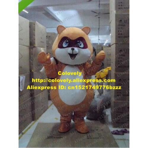 Lovely Orange Raccoon Mascot Costume Mascotte Racoon Procyon Lotor Adult Size With Big Blue Eyes Small Mouth No.974 Free Ship