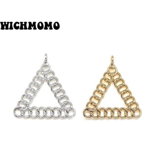 2019 New 32*30mm 8pieces/bag High Quality Zinc Alloy Chains Triangle Charms Pendant for Earring Necklace Jewelry Accessories