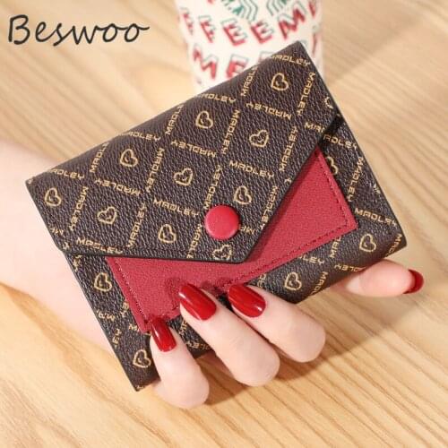 2021 New Womens Wallet Short 3 Folds Patchwork Leather Coin Purse Mini Wallets Multi Card Holder Hasp Casual Money Clutch Bag