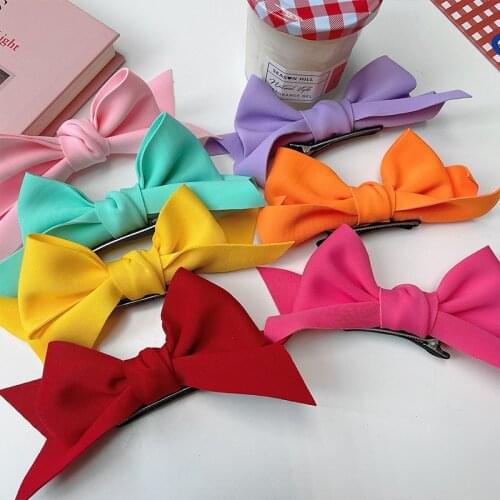 New Girls Cute Colors Double Knotted Bow Ornament Hair Clips Children Lovely Sweet Barrettes Hairpins Kids Hair Accessories