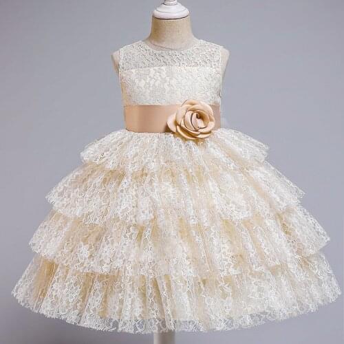 Easter Costume 2021 Summer New Children Dresses Lace Embroidered Kids PuffySkirt Dress For Girls Princess Dresses 4-10 Years Old