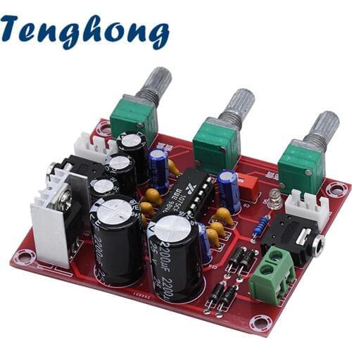 Tenghong Preamp Tone Board XR1075 BBE Digital Tuning Board Audio Processor Preamplifier Board AC DC 12V High Quality AMP Module