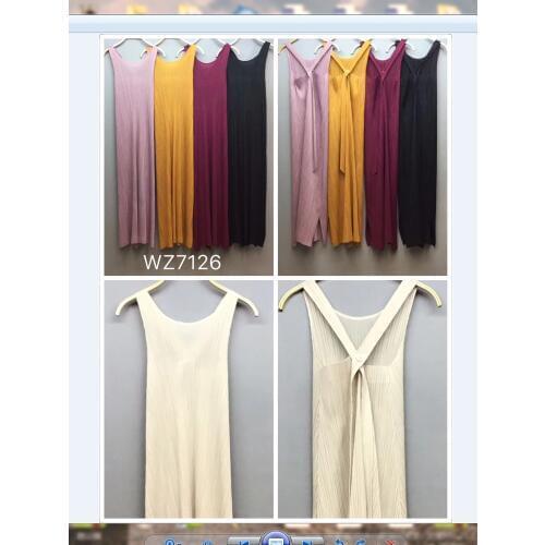 HOT SELLING Miyake fold o-neck dress the sleeveless dig Leaking back A-Line long dress IN STOCK