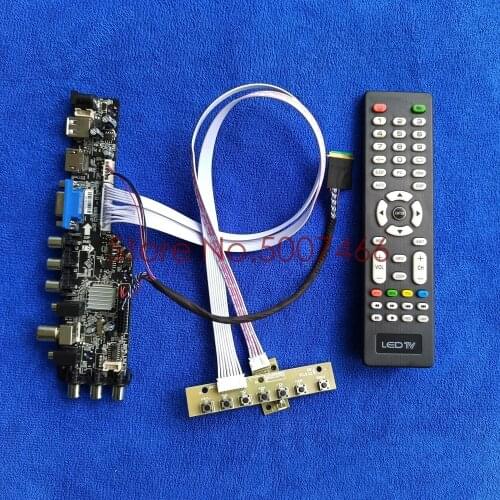 Fit N133BGE-LA1/LB1/L11/L21 3663 TV digital 1366*768 AV VGA USB DVB screen upgrade 40 pin LVDS LCD Controller board DIY Kit