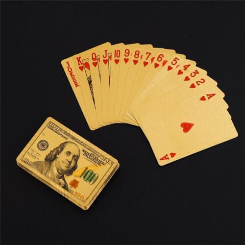 Durable Water Resistant Playing Cards Euro Dollar Design Poler Cards Outdoor Toy Creative Black Gold Collective Playing Cards