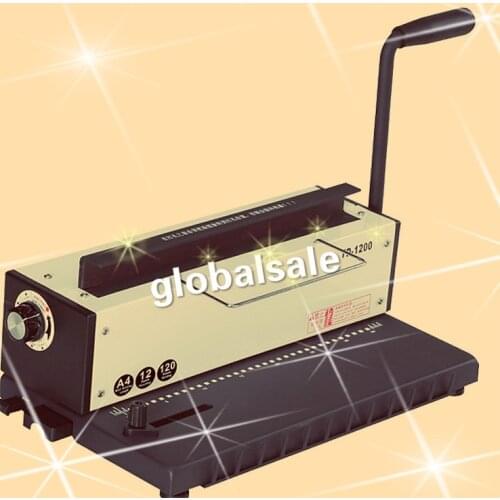 TD-1200 Manual Spiral Wire Binding Machine Metal 34 Punching Hole File Menu Photo Album A4 Paper Document Binder Puncher Machine