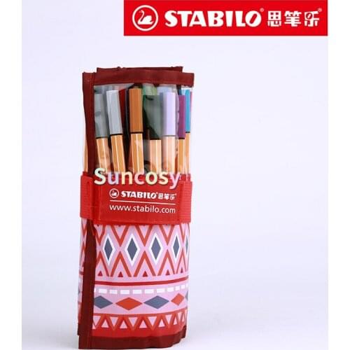 STABILO Point 88 Fineliner, Rollerset - Assorted Colours, Wallet of 25
