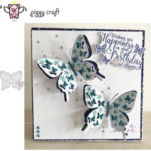 Piggy Craft metal cutting dies cut die mold 3D butterfly decoration Scrapbook paper craft album card punch knife art cutter die