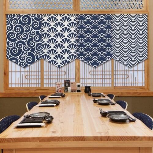 Japanese-Style Shading Flag Curtain Triangular Curtain Kitchen Curtain Partition Curtain Cover Curtain Cabinet Small Curtain